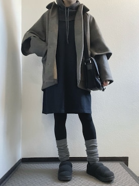「アイテム（アームカバー）」を使った、ぽぽぬなさん（レディース・167cm）の冬コーディネート