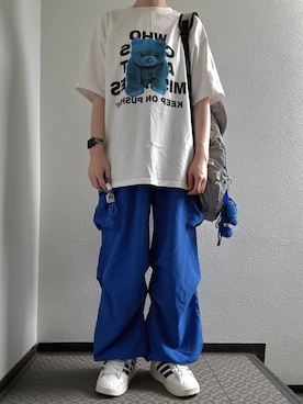 「アイテム（バックパック/リュック）」を使った、ぽぽぬなさん（レディース・167cm）の夏コーディネート