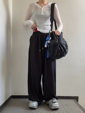 「andme（アンドミー）のアイテム」を使った、ぽぽぬなさん（レディース・167cm）の夏コーディネート