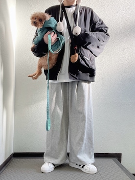 「PUNYUS（プニュズ）のアイテム（ジャケット/アウター）」を使った、ぽぽぬなさん（レディース・167cm）の春コーディネート