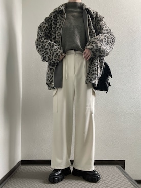 「JEANASIS（ジーナシス）のアイテム（ステンカラーコート）」を使った、ぽぽぬなさん（レディース・167cm）の冬コーディネート