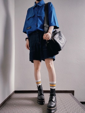 「ESC STUDIO（イーエスシースタジオ）のアイテム（トップス）」を使った、ぽぽぬなさん（レディース・167cm）の夏コーディネート