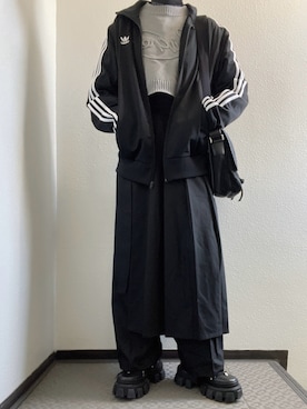 「adidas（アディダス）のアイテム（その他アウター）」を使った、ぽぽぬなさん（レディース・167cm）の春コーディネート