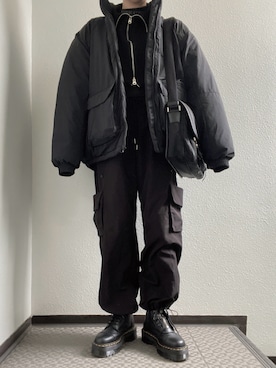 「Figments（フィグメンツ）のアイテム（ダウンジャケット/コート）」を使った、ぽぽぬなさん（レディース・167cm）の冬コーディネート