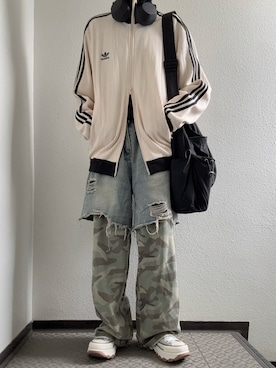 「アイテム（ジャージ）」を使った、ぽぽぬなさん（レディース・167cm）の秋コーディネート