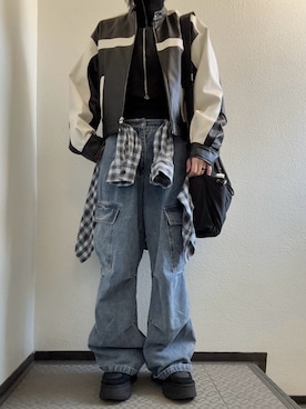 「アイテム（タンクトップ）」を使った、ぽぽぬなさん（レディース・167cm）の秋コーディネート