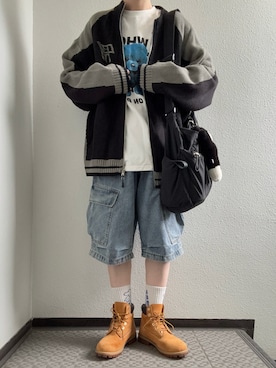 「アイテム（バックパック/リュック）」を使った、ぽぽぬなさん（レディース・167cm）の秋コーディネート