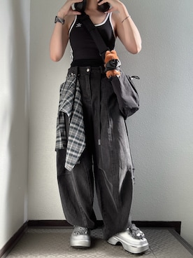 「アイテム（キャミソール）」を使った、ぽぽぬなさん（レディース・167cm）の夏コーディネート