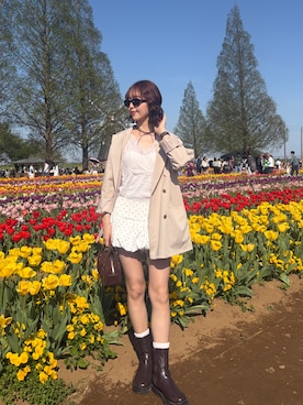 「GRL（グレイル）のアイテム（ジャケット/アウター）」を使った、寿杏𝘚𝘶𝘻𝘶さん（レディース・160cm）の春コーディネート