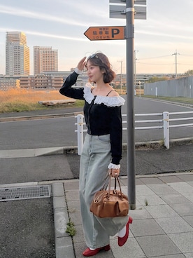 「JUMELLE（ジュメロ）のアイテム」を使った、寿杏𝘚𝘶𝘻𝘶さん（レディース・160cm）の春コーディネート