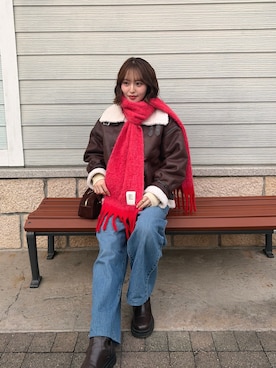 「studio CLIP（スタディオクリップ）のアイテム」を使った、寿杏𝘚𝘶𝘻𝘶さん（レディース・160cm）の冬コーディネート