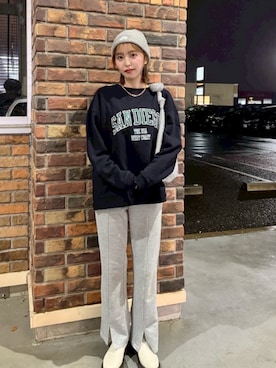 「アイテム（スウェット、その他）」を使った、す ずさん（レディース・160cm）の秋コーディネート