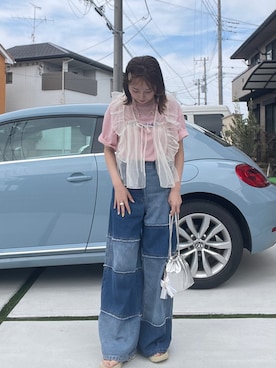 「earth music&ecology（アースミュージックアンドエコロジー）のアイテム」を使った、す ずさん（レディース・160cm）の夏コーディネート