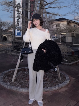 「LIAN（リアン）のアイテム」を使った、寿杏𝘚𝘶𝘻𝘶さん（レディース・160cm）の冬コーディネート