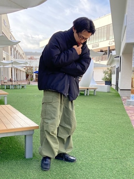 「CPCM（シーピーシーエム）のアイテム（ブルゾン）」を使った、y.hiro_xxさん（メンズ・165cm）の秋コーディネート