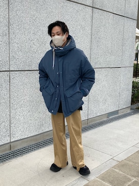 「CPCM（シーピーシーエム）のアイテム（ダウンジャケット/コート）」を使った、y.hiro_xxさん（メンズ・165cm）の冬コーディネート