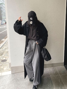 「CORNERS（コーナーズ）のカーブパンツ（スラックス）」を使った、kuririnさん（レディース・159cm）の春コーディネート