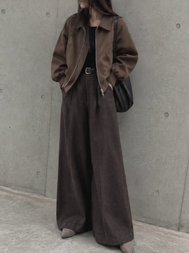 「CORNERS（コーナーズ）のアイテム（パンツ）」を使った、kuririnさん（レディース・159cm）の秋コーディネート