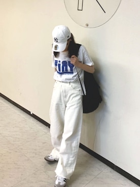 「オールホワイト」｜「アイテム（その他）」を使った、kuririnさん（レディース・159cm）の夏コーディネート