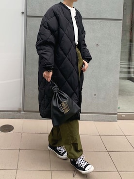 「CORNERS（コーナーズ）のYOGAプリントロンT（Tシャツ/カットソー）」を使った、kuririnさん（レディース・159cm）の秋コーディネート