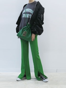 「アイテム（MA-1）」を使った、kuririnさん（レディース・159cm）の冬コーディネート