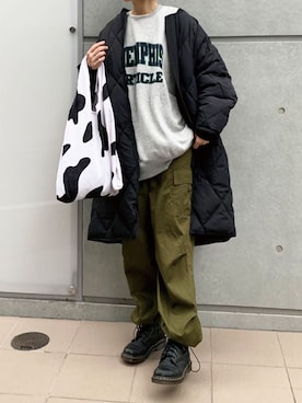 「CORNERS（コーナーズ）のアイテム（ダウンジャケット/コート）」を使った、kuririnさん（レディース・159cm）の冬コーディネート