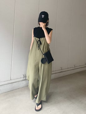 「CORNERS（コーナーズ）のアイテム（タンクトップ）」を使った、kuririnさん（レディース・159cm）の夏コーディネート