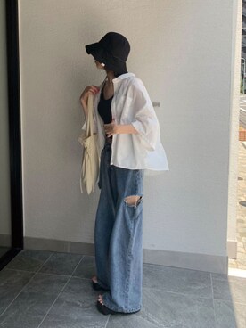 「QUEENHEAD（クイーンヘッド）のアイテム」を使った、kuririnさん（レディース・159cm）の夏コーディネート