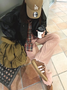 「CORNERS（コーナーズ）のフェイクレザーブルゾン（ブルゾン）」を使った、kuririnさん（レディース・159cm）の秋コーディネート