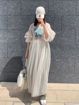 「CORNERS（コーナーズ）のカーブパンツ（スラックス）」を使った、kuririnさん（レディース・159cm）の夏コーディネート