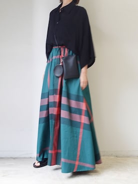 「ロンクスカート」｜「アイテム（その他）」を使った、kuririnさん（レディース・159cm）の夏コーディネート