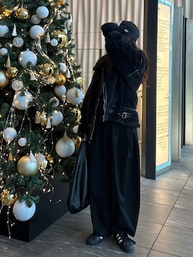 「アイテム（ムートンコート）」を使った、kuririnさん（レディース・159cm）の冬コーディネート