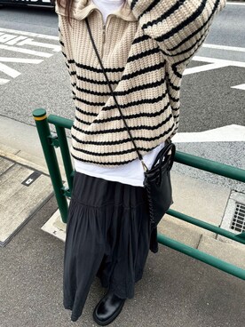 「CHARLES & KEITH（チャールズ & キース）の【販売終了】サイドバックル リッジッドソールブーツ（ブーツ）」を使った、kuririnさん（レディース・159cm）の秋コーディネート