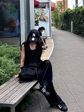 「CORNERS（コーナーズ）のアイテム（ショルダーバッグ）」を使った、kuririnさん（レディース・159cm）の夏コーディネート