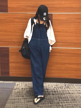 「アイテム（オールインワン・サロペット）」を使った、kuririnさん（レディース・159cm）の夏コーディネート