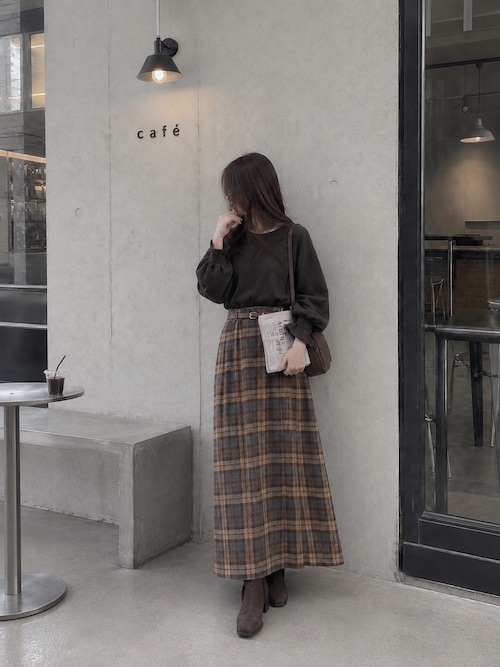 Aラインチェックスカート