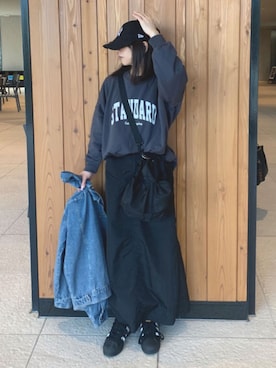 「corners」｜「アイテム（デニムジャケット）」を使った、kuririnさん（レディース・159cm）の冬コーディネート