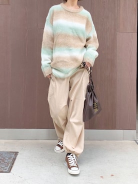 「CONVERSE（コンバース）のCONVERSE ALL STAR 40's GP OX / コンバース オールスター 40's GP OX（スニーカー）」を使った、kuririnさん（レディース・159cm）の秋コーディネート