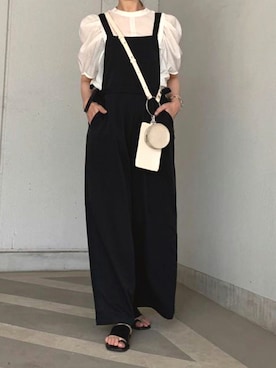 「コラボ」｜「アイテム（オールインワン・サロペット）」を使った、kuririnさん（レディース・159cm）の夏コーディネート