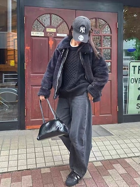 「アイテム（ムートンコート）」を使った、kuririnさん（レディース・159cm）の秋コーディネート