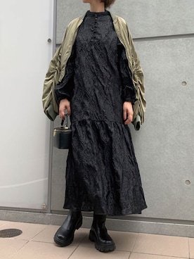 「秋先取りコーデ」｜「アイテム（MA-1）」を使った、kuririnさん（レディース・159cm）の夏コーディネート