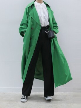 「corners」｜「アイテム（トレンチコート）」を使った、kuririnさん（レディース・159cm）の冬コーディネート