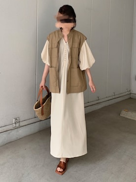 「CORNERS by KR（コーナーズバイケーアール）のCORNERS by KR　バスケットかごバッグ（かごバッグ）」を使った、kuririnさん（レディース・159cm）の春コーディネート