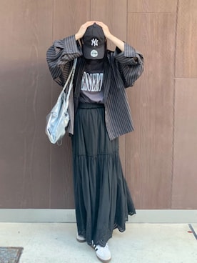 「アイテム（バックパック/リュック、シルバー系）」を使った、kuririnさん（レディース・159cm）の春コーディネート