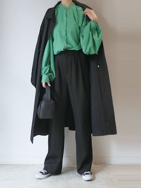 「corners」｜「アイテム（ミリタリージャケット）」を使った、kuririnさん（レディース・159cm）の春コーディネート