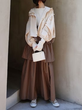 「CORNERS（コーナーズ）のアイテム（マウンテンパーカー）」を使った、kuririnさん（レディース・159cm）の冬コーディネート
