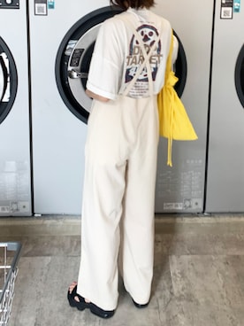 「アイボリー」｜「アイテム（サロペット/オーバーオール）」を使った、kuririnさん（レディース・159cm）の夏コーディネート
