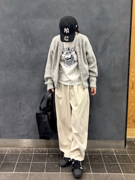 「アイテム（ブルゾン、グレー系）」を使った、kuririnさん（レディース・159cm）の秋コーディネート