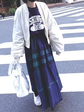 「corners」｜「アイテム（MA-1）」を使った、kuririnさん（レディース・159cm）の冬コーディネート