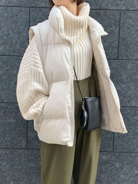 「アイテム（ダウンベスト）」を使った、kuririnさん（レディース・159cm）の秋コーディネート